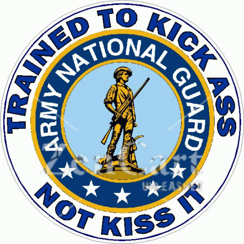 Army National Guard Trained To Kick Ass Decal