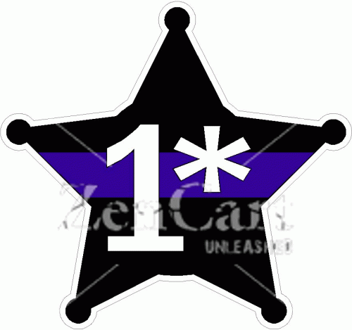 1 Ass To Risk Thin Blue Line 5 Point Star Decal