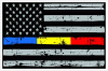 Distressed Flag Blue Red Yellow Line Dispatcher Decal