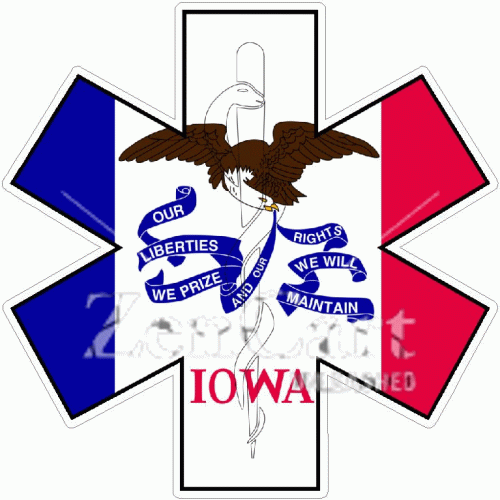 State Of Iowa Star Of Life Decal