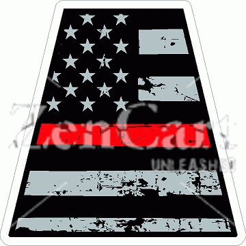Thin Red Line Distressed Flag Tetrahedron Decal