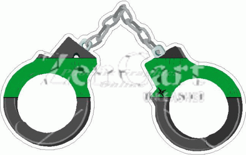 Thin Green Line Handcuffs Decal
