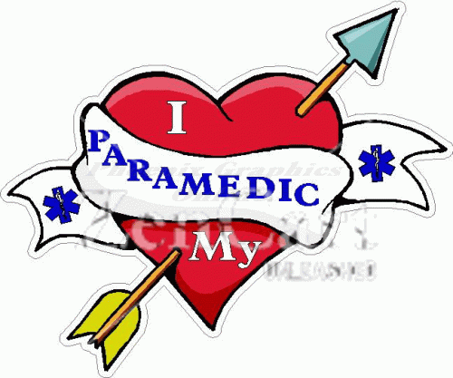 I Love My Paramedic Heart w/ Arrow Decal