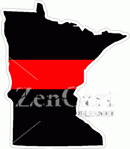 State of Minnesota Thin Red Line Decal