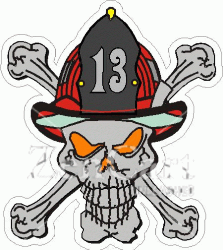 Firefighter Skull & Crossed Bones Decal