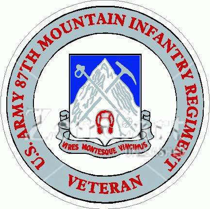 US Army 87th Mountain Infantry Regiment Veteran Decal