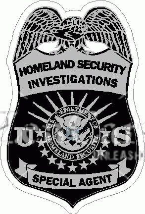 Homeland Security Investigations Badge Decal Black