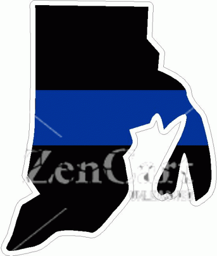 State of Rhode Island Thin Blue Line Decal