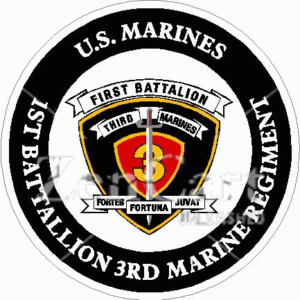 US Marines 1st Battalion 3rd Marine Regiment Decal