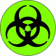 Biohazard Green / Black Round Decal