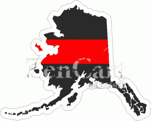 State of Alaska Thin Red Line Decal