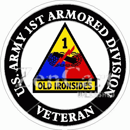 US Army 1st Armored Division Veteran Decal