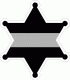 Thin Silver Line 6 Point Badge Decal