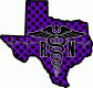 Texas State RN Purple Polka Dot