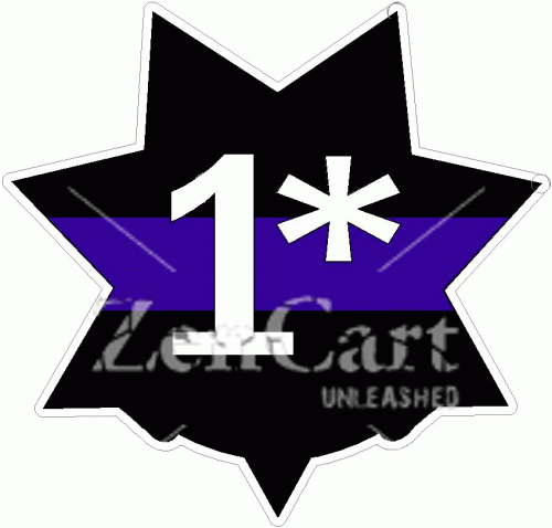 1 Ass To Risk Thin Blue Line 7 Point Star Decal