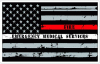 Red White Line Distressed Flag Fire EMS Decal