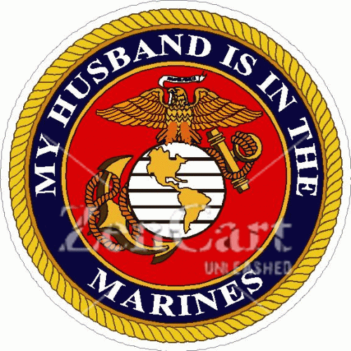 My Husband Is In The Marines Decal