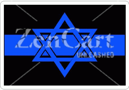Thin Blue Line Jewish Star Decal