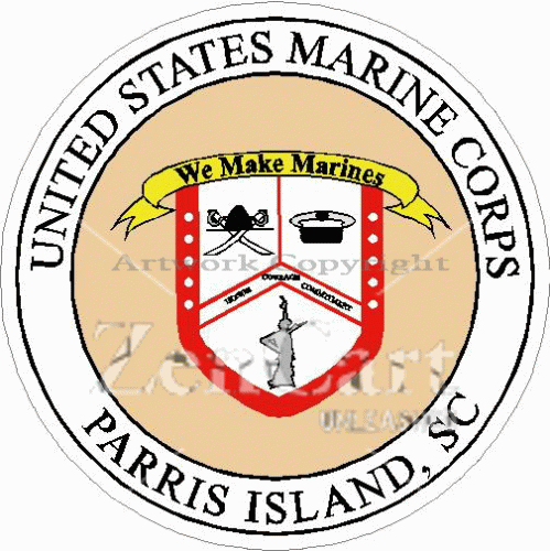 US Marine Corps Parris Island SC Decal