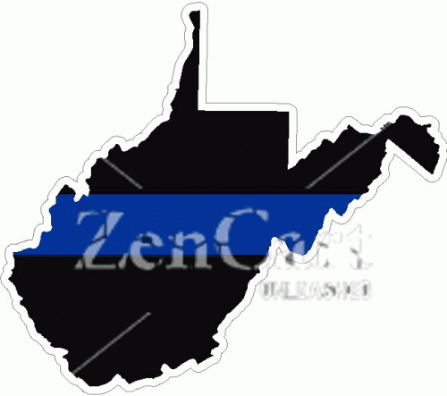 State of West Virginia Thin Blue Line Decal