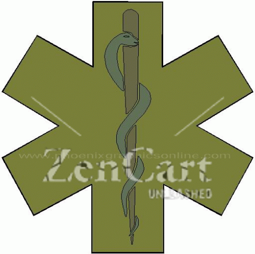 OD Green Star Of Life Decal
