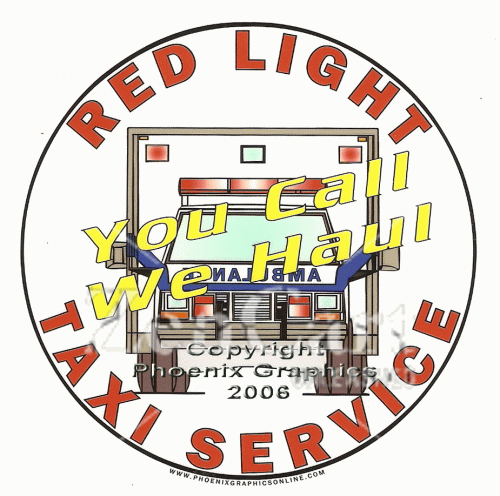 Red Light Taxi Service Decal