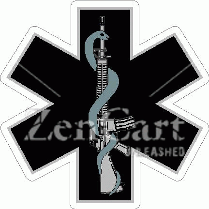 Tactical / SWAT Medic Star of Life Black / Subdued Decal