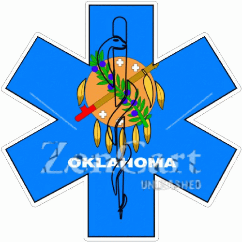 State Of Oklahoma Star Of Life Decal