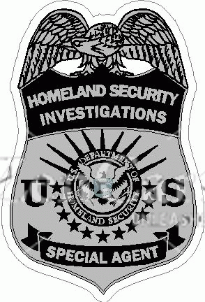 Homeland Security Investigations Badge Decal Gray