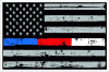 Thin Blue Red White Line Distressed Flag Decal