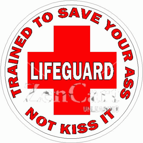 Lifeguard Trained To Save Your Ass Decal