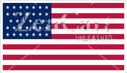 34 Star U.S. Flag Decal
