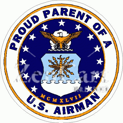 Proud Parent Of A US Airman USAF Decal
