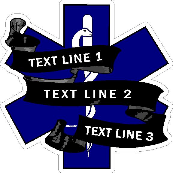Custom Star Of Life EMS Memorial Decal (image for) Custom Star Of Life EMS Memorial Decal